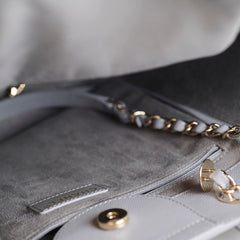 Chanel Deauville Medium Light Grey Stud