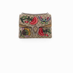 Gucci Medium Dionysus Embroidered Floral Butterfly
