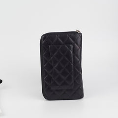 Chanel Cambon Long Calfskin Zip Wallet Black