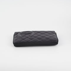 Chanel Cambon Long Calfskin Zip Wallet Black