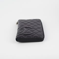Chanel Cambon Long Calfskin Zip Wallet Black