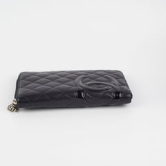 Chanel Cambon Long Calfskin Zip Wallet Black