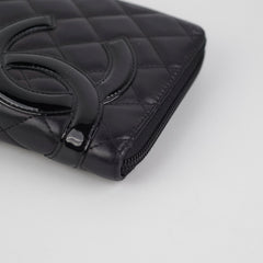 Chanel Cambon Long Calfskin Zip Wallet Black