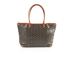 Goyard Artois MM Zip Leather Tote Bag Black & Brown
