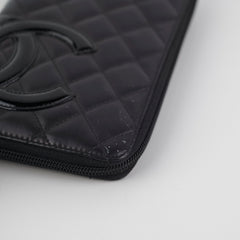 Chanel Cambon Long Calfskin Zip Wallet Black