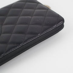 Chanel Cambon Long Calfskin Zip Wallet Black