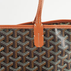 Goyard Artois MM Zip Leather Tote Bag Black & Brown