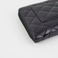 Chanel Cambon Long Calfskin Zip Wallet Black