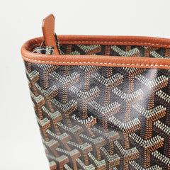Goyard Artois MM Zip Leather Tote Bag Black & Brown