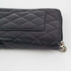 Chanel Cambon Long Calfskin Zip Wallet Black
