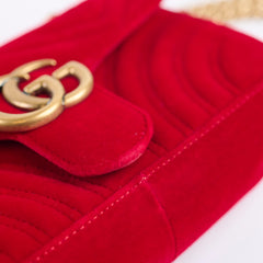 Gucci Marmont Velvet Red Small