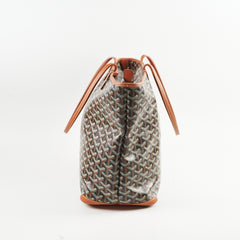 Goyard Artois MM Zip Leather Tote Bag Black & Brown