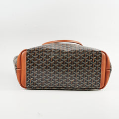 Goyard Artois MM Zip Leather Tote Bag Black & Brown