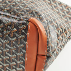 Goyard Artois MM Zip Leather Tote Bag Black & Brown