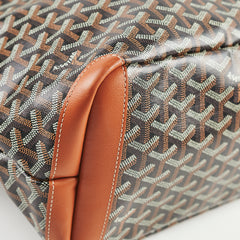 Goyard Artois MM Zip Leather Tote Bag Black & Brown