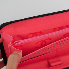 Chanel Cambon Long Calfskin Zip Wallet Black