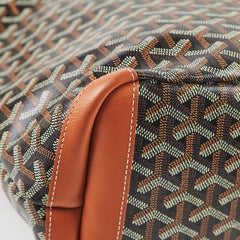 Goyard Artois MM Zip Leather Tote Bag Black & Brown