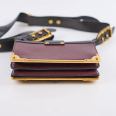 Prada Cahier Crossbody Burgundy/Black