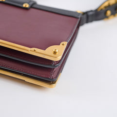 Prada Cahier Crossbody Burgundy/Black