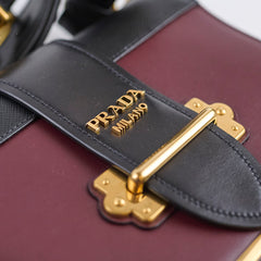 Prada Cahier Crossbody Burgundy/Black