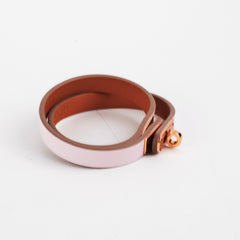 Hermes Mini Kelly Double Tour Pink Bracelet Size T3