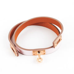 Hermes Mini Kelly Double Tour Pink Bracelet Size T3