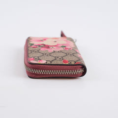 Gucci GG Supreme Blooms Zip Around Wallet