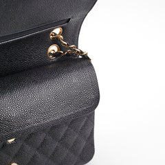 Chanel Medium/Large Classic Flap Caviar Black - Series 8