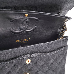 Chanel Medium/Large Classic Flap Caviar Black - Series 8
