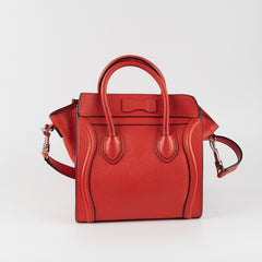 Celine Luggage Nano Red