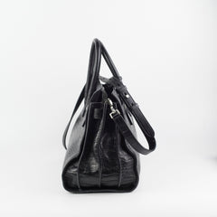 Saint Laurent Crocodile Embossed Calfskin Black