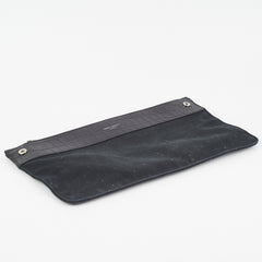 Saint Laurent Crocodile Embossed Calfskin Black