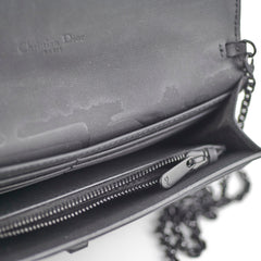 Christian Dior Saddle Pouch on Chain Ultramatte Black - April 2024