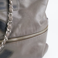 Chanel Grey Soft Calfskin Tote Bag