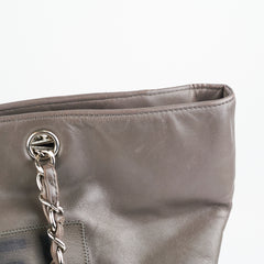 Chanel Grey Soft Calfskin Tote Bag