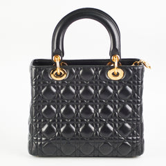 Dior Medium Lady Dior Lambskin Black