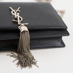 Saint Laurent Kate Tassel Wallet on Chain Black