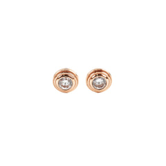 Cartier Pink Gold Diamond Earrings Extra Small Earrings