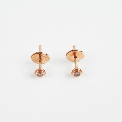 Cartier Pink Gold Diamond Earrings Extra Small Earrings