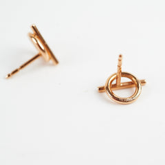 Hermes Enchappe Rose Gold Earrings