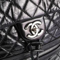 Chanel Black Distressed Calfskin Backpack
