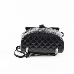 Chanel Black Distressed Calfskin Backpack