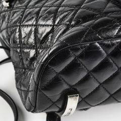 Chanel Black Distressed Calfskin Backpack