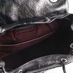 Chanel Black Distressed Calfskin Backpack
