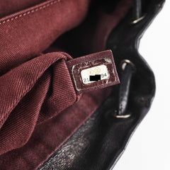 Chanel Black Distressed Calfskin Backpack