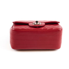 Chanel Caviar Chevron Mini Square Red