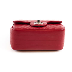 Chanel Caviar Chevron Mini Square Red
