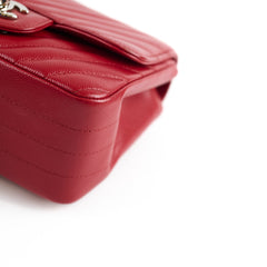 Chanel Caviar Chevron Mini Square Red