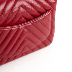 Chanel Caviar Chevron Mini Square Red