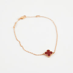 Van Cleef & Arpels Sweet Alhambra Carnelian Bracelet